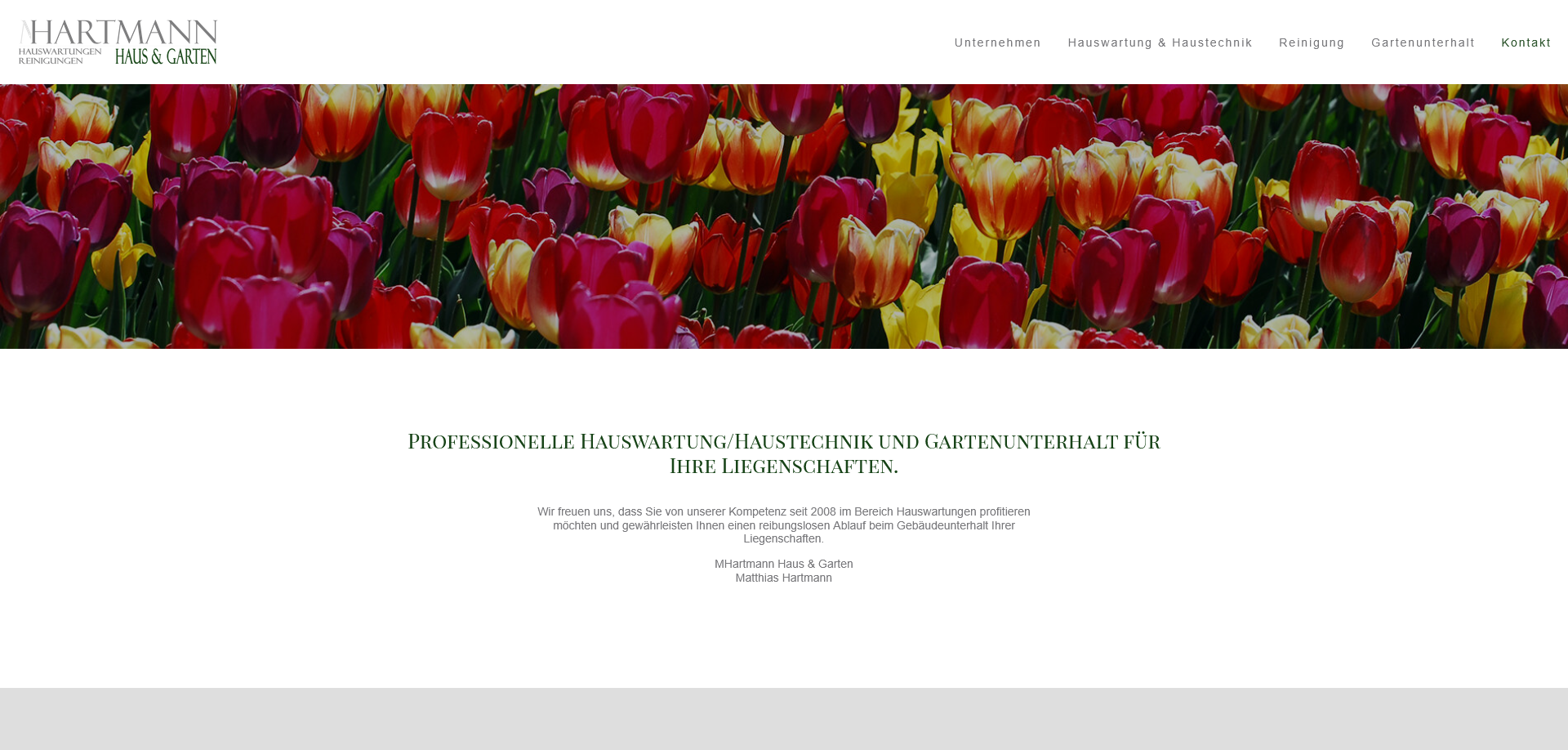Screenshot der Website hartmann-hauswartungen.ch