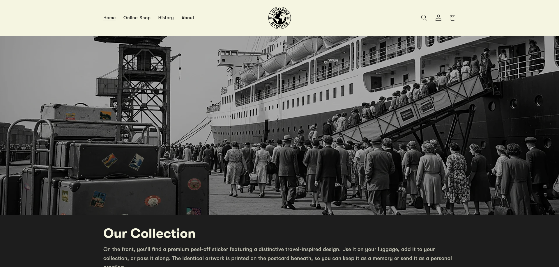 Screenshot der Website luggagestories.com